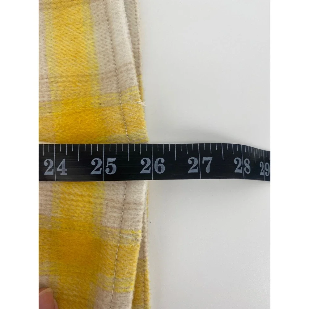 Old Navy Jacket XL Yellow Plaid Excellent Wool Blend Button Front Jacket